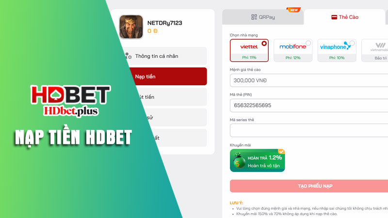 nạp tiền HDbet
